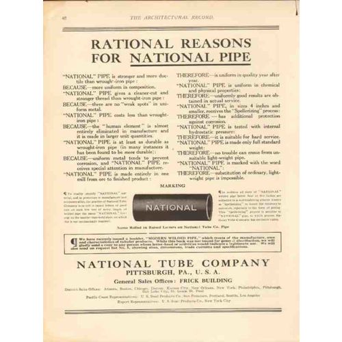 national tube company 1913 rational reasons national pipe vintage ad