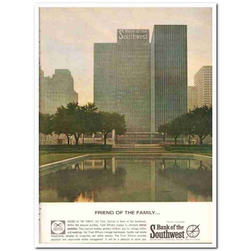 bank of the southwest 1967 friend family trust division vintage ad