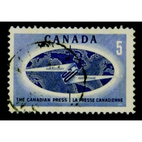 CANADA 1967 SG 615 5c BLUE WORLD NEWS FINE USED#2