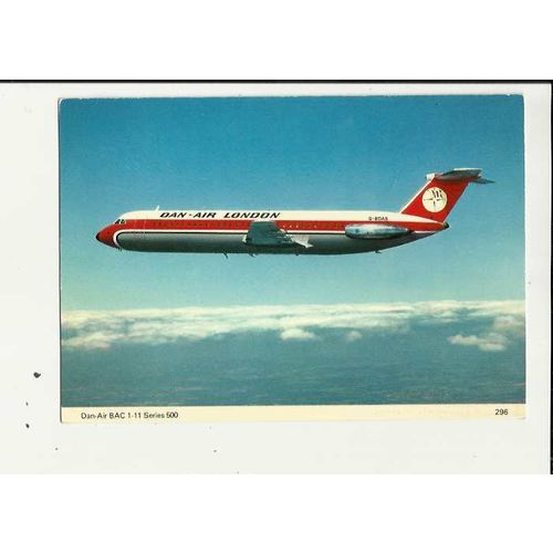Aviation DAN-AIR BAC 1-11-500 Postcard by Skilton & Fry (296)