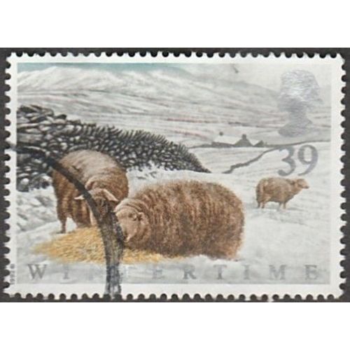 1992 Four Seasons, Wintertime, 39p Welsh Mountain Sheep Fine Used.