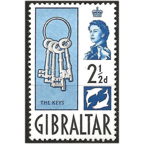 Gibraltar 1960 SG163 2 1/2d Black & Blue Mounted Mint . ..