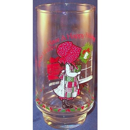 Vintage Coca Cola Holly Hobbie Christmas Glass LE