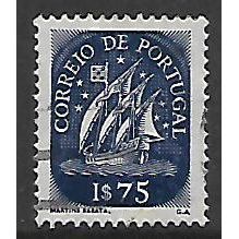 PORTUGAL 1943 CARAVEL 1E.75 BLUE SG 950 FINE USED#