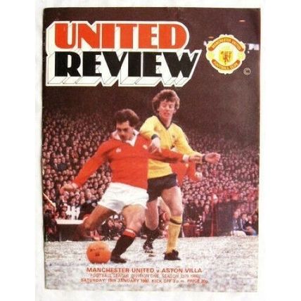 1980 programme Manchester United v. Aston Villa, centrefold Nikolai Jobanovic