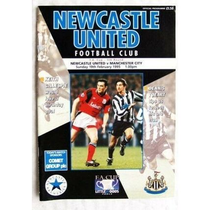 1995 programme Newcastle United v. Manchester City, FA Cup 5th Round