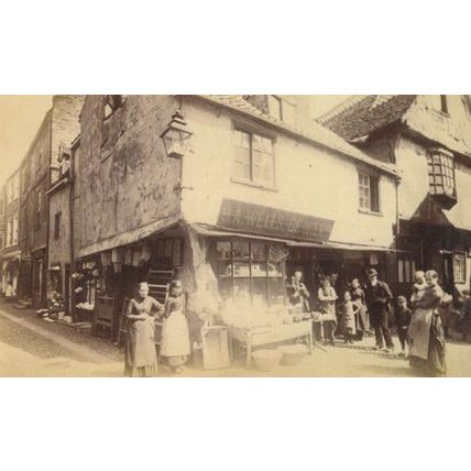 Jubbergate Staff Outside Antique Brokers Shop Yorkshire Large Postcard