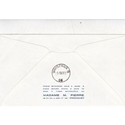 France 1969 Air France Paris-Warsaw FF cover D'Orly cancel typed VGC