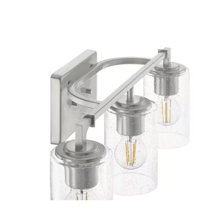 H D Helenwood 21.75" 3-Light Brushed Nickel Bathroom Vanity Light w/ Clear Glass