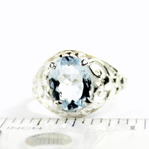 Aquamarine, 925 Sterling Silver Ring, SR004