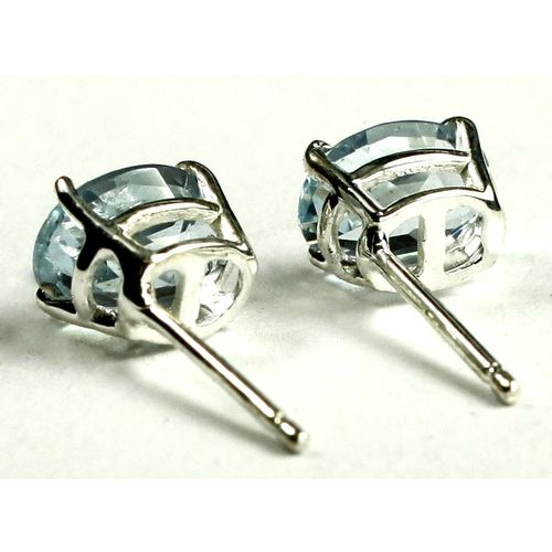 Aquamarine, 925 Sterling Silver Post Earrings, SE002
