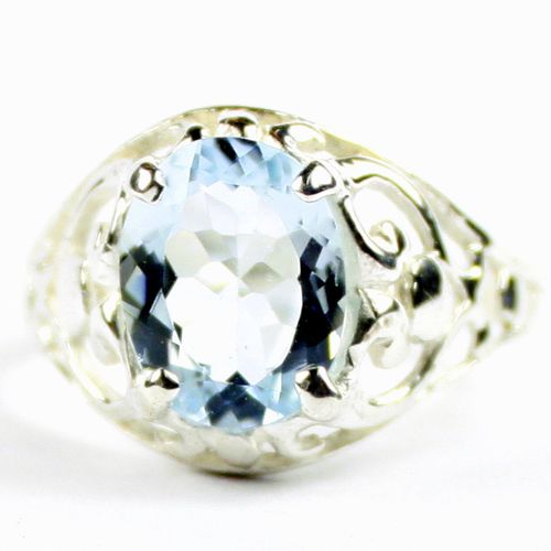 Aquamarine, 925 Sterling Silver Ring, SR004
