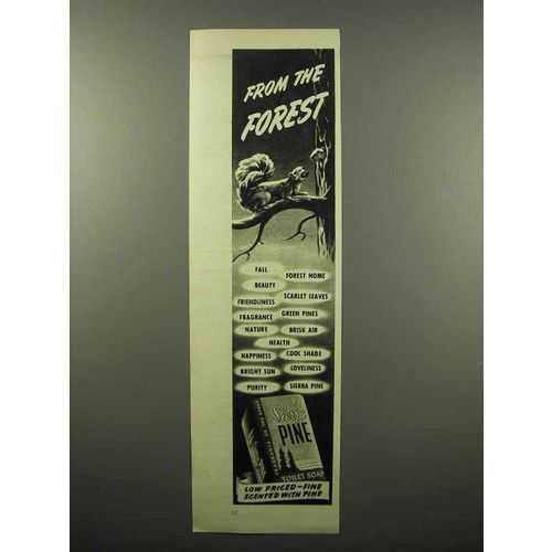 1940 Sierra Pine Soap Ad - From the Forest - Squirrel