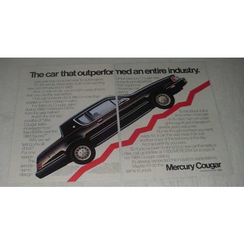 1984 Mercury Cougar Ad - Outperformed Industry