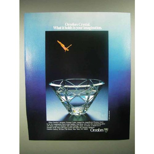 1986 Orrefors Florence Crystal Bowl Ad - Gunnar Cyren