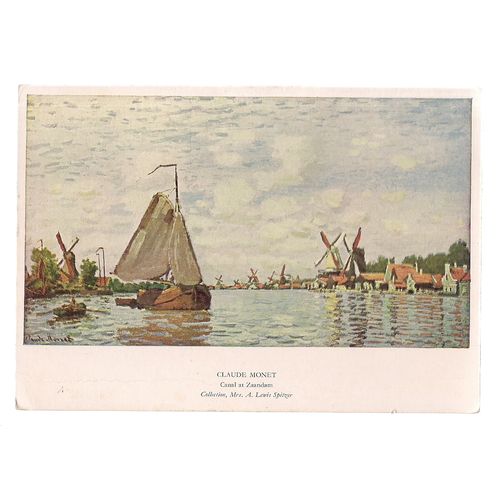 CANAL AT ZAANDAM, by Claude Oscar Monet unused vintage postcard Medici Soc. #