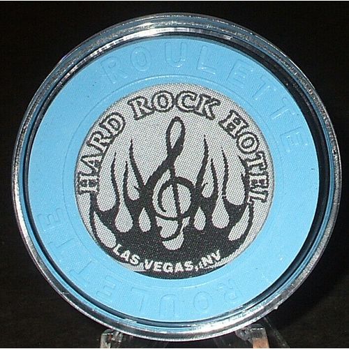 Hard Rock Casino ROULETTE Chip - Blue - LAS VEGAS, Nevada - Black Flames