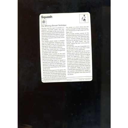 1978 Sportscaster Card SQUASH The Whirling Dercish Technique #45-07 EXC.