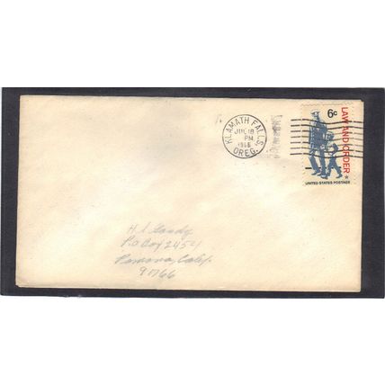 Cover 1343 6c Law and Order (No Cachet-Label/A) CV41571