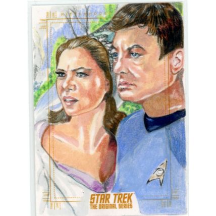 Star Trek TOS Archives & Inscriptions Shore Leave Sketch Card by Marcia Dye