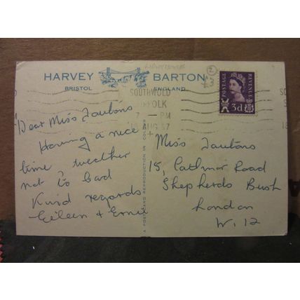 ST. JAMES'S GREEN, SOUTHWOLD. used vintage postcard by Harvey Barton 1967 pm