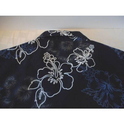 Ocean Current Hawaiian Shirt 2XL Blue Black SS Floral tropics