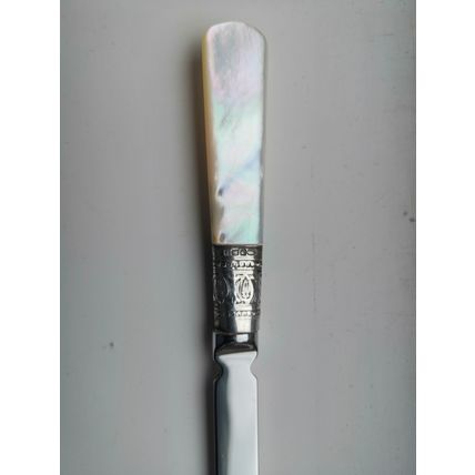 Vintage / Classic, 18cm Letter Opener - Mother of Pearl Handle + Silver Ferrule