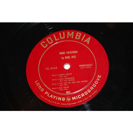 Burl Ives 10" LP with Original Cover-MORE FOLK SONS BY BURL IVES