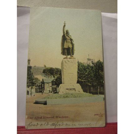 KING ALFRED'S STATUE, WINCHESTER, HAMPSHIRE used antique postcard 1903 pm =