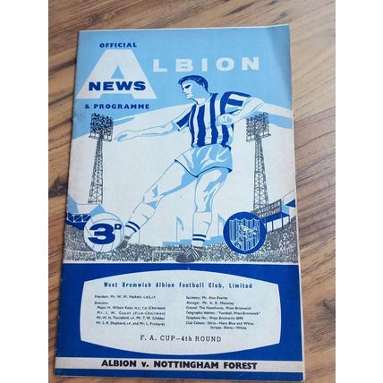 1963 FA Cup 4th Round Programme & Ticket – WBA vs N Forest