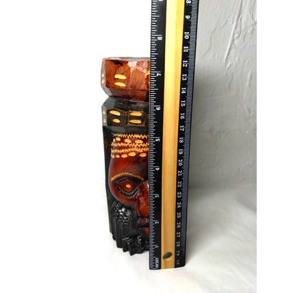 Wooden Jamaican/ Tribal Handmade Carved Head Tiki/Totem - Fast Ship!
