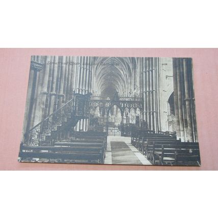 Early Valentines Postcard - Lichfield Cathedral interior - Staffordshire