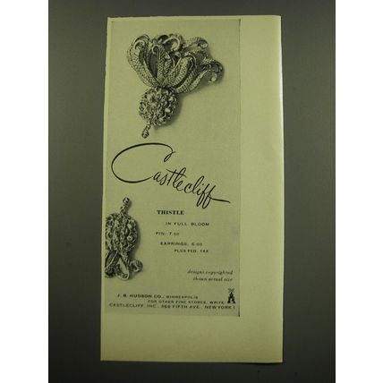 1959 Castlecliff Jewelry Advertisement - Thistle