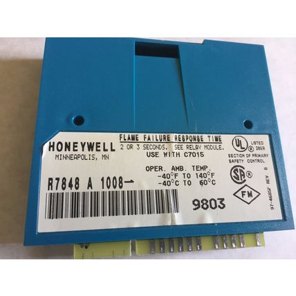 HONEYWELL R7848 A 1008,HONEYWELL INFRARED FLAME AMPLIFIER BURNER CONTROL,ER,TL