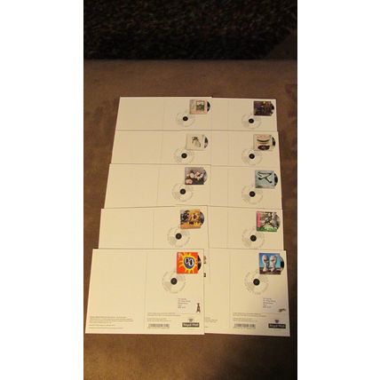 2010 GB PHQ FDC Postcard - Classic Vinyl Album Covers - Rock Music