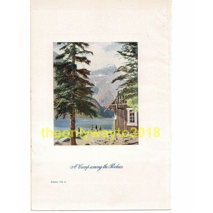 Camp in the Rockies, USA/Canada, Book Illustration (Print), c1920