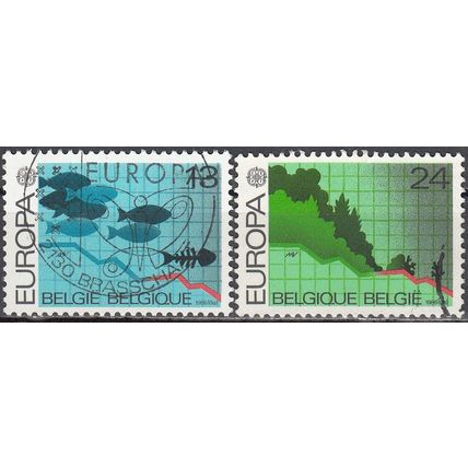 Belgique 1986 Michel 2263 - 2264 O Cote (2008) 1.10 € Europa CEPT Cachet rond