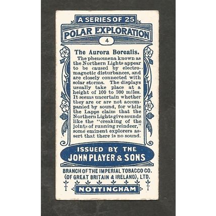 Players Polar Exploration A Series 1914 #4 The Aurora Borealis