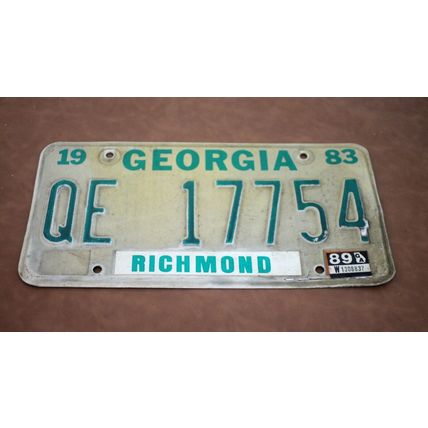 Geogia License Plate 1983