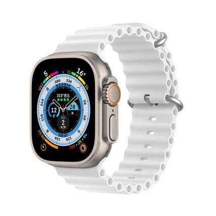DUX DUCIS Sea Wave Silicone Watch Band For Apple Watch, Series 8&7 45mm / SE 2&6