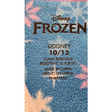 Girls Frozen Pajamas One Piece Zip Up Footed Disney Size 10/12