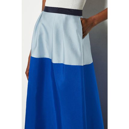KAREN MILLEN Silk Colourblock Maxi Skirt BNWT