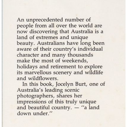 Australia A Land Down Under by Jocelyn Burt. Ref: B6226