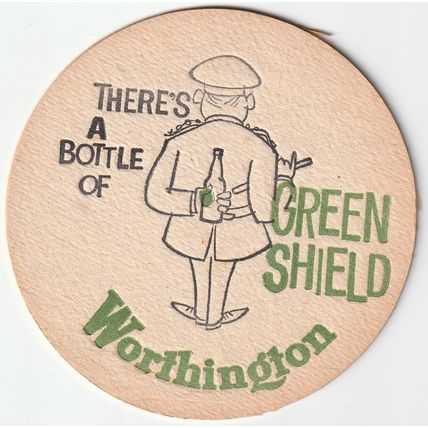 BEER MAT - WORTHINGTON BREWERY - GREEN SHIELD - (Cat 033) - (1960)