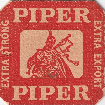 BEER MAT - UNITED CALEDONIAN BREWERIES - PIPER EXTRA EXPORT - (Cat 007) - (1963)