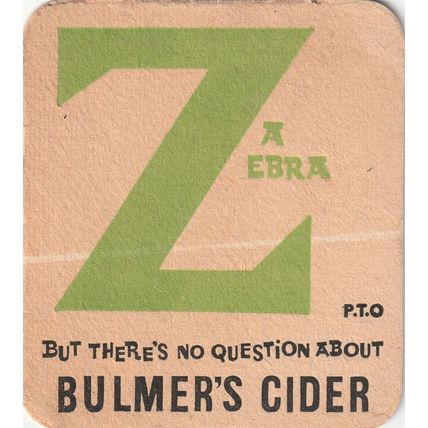 BEER MAT - BULMERS CIDER - THERE'S NO QUESTION - (Cat 0076) - (1963)