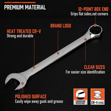 HORUSDY Large Wrench Set with Rolling Pouch | SAE | 6-Piece | 15/16″, 1″, 1-1/16