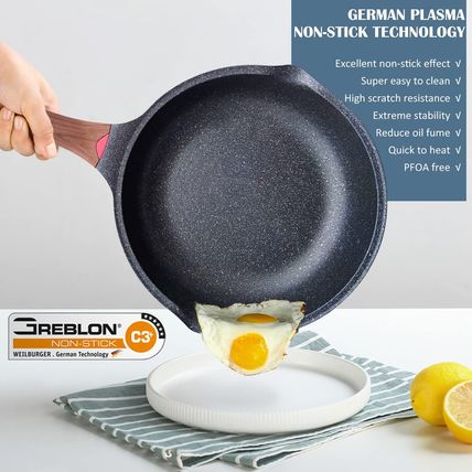 Vinchef Nonstick Deep Frying Pan Skillet with Lid, 11In/5Qt Saute Pan, German 3C