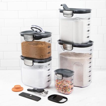 Prokeeper+ 9-Piece Airtight Food Storage Container Set – Clear Plastic Flour and