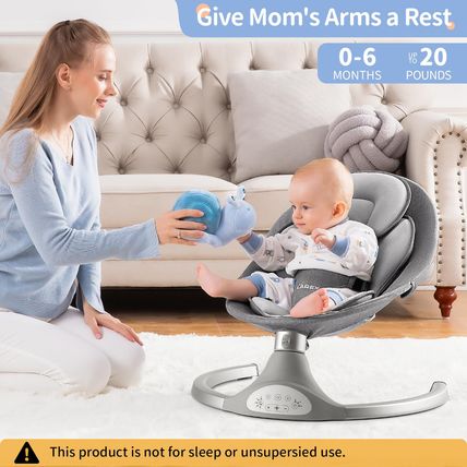 LAREX Baby Swing Infant Swing Electric Toddler Baby Rocker Portable for Newborn